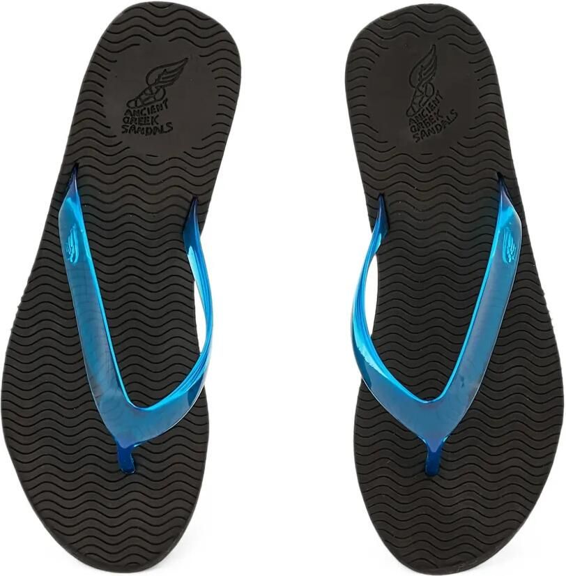 Ancient Greek Sandals Etheria wedge heeled filp-flops Blauw