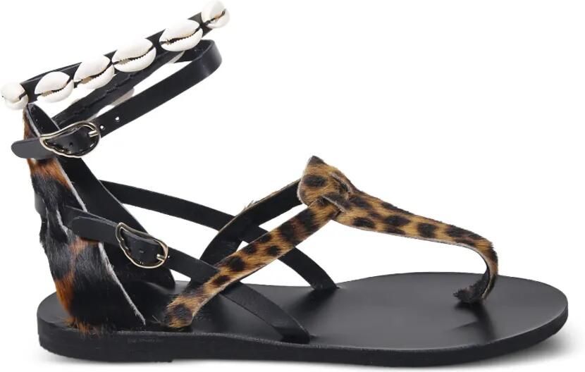 Ancient Greek Sandals Eudora sandalen verfraaid met schelpen Zwart