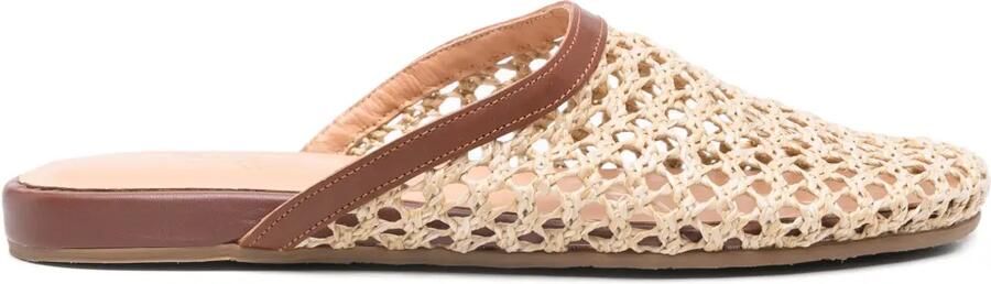 Ancient Greek Sandals Geweven muiltjes met metallic afwerking Beige