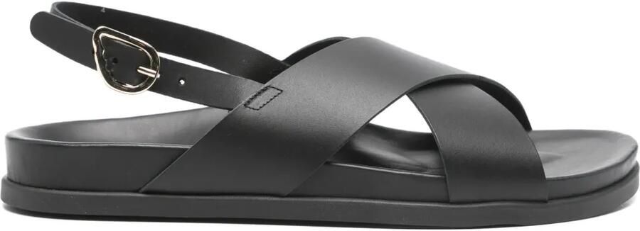Ancient Greek Sandals Ikesia platte sandalen Zwart