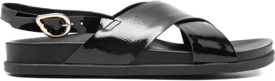 Ancient Greek Sandals Ikesia sandalen met gekruiste bandjes Zwart