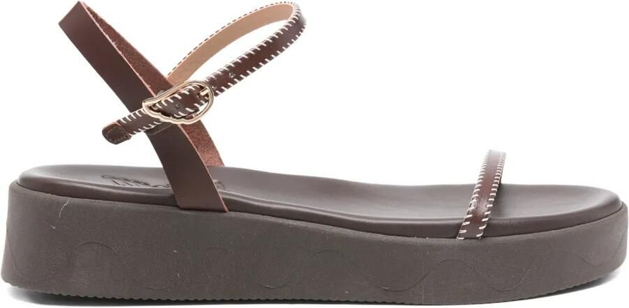 Ancient Greek Sandals Irida sandalen met stikselbandje Bruin