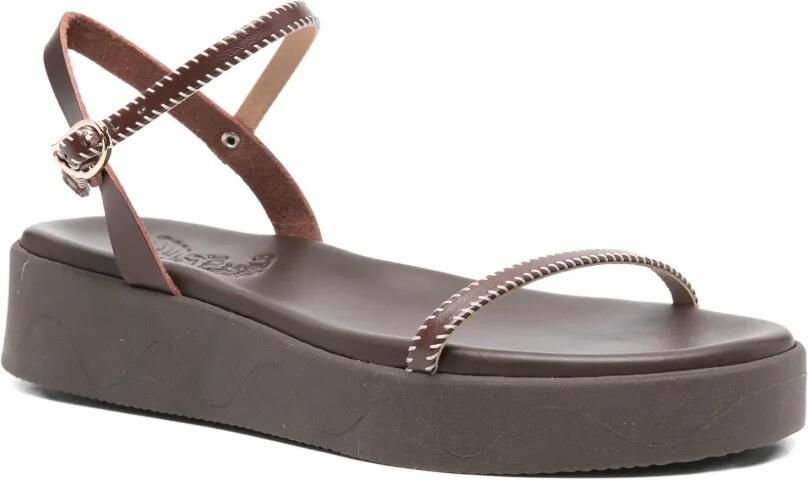 Ancient Greek Sandals Irida sandalen met stikselbandje Bruin - Foto 4