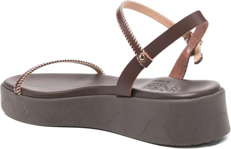 Ancient Greek Sandals Irida sandalen met stikselbandje Bruin - Foto 3