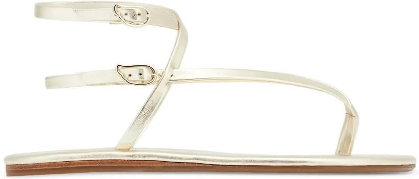 Ancient Greek Sandals Kallisti platte leren sandalen Goud
