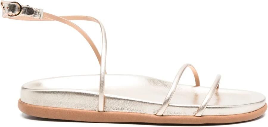 Ancient Greek Sandals Leren sandalen met enkelbandje Goud