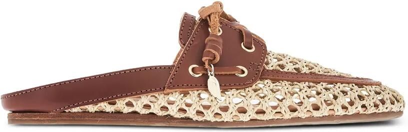 Ancient Greek Sandals Naveta geweven muiltjes Beige