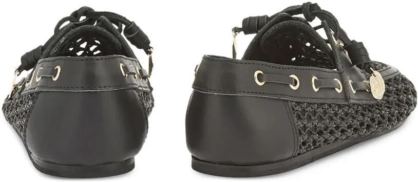 Ancient Greek Sandals Pliaria gehaakte leren loafers Zwart - Foto 3