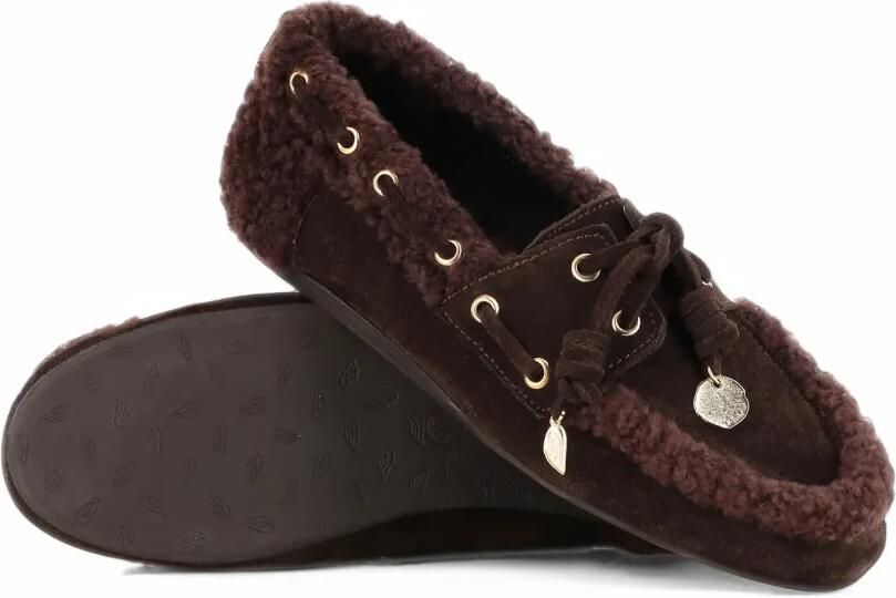 Ancient Greek Sandals Pliaria suède loafers met lammy afwerking Bruin - Foto 3