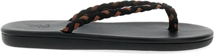 Ancient Greek Sandals Saionara gevlochten teenslippers Zwart