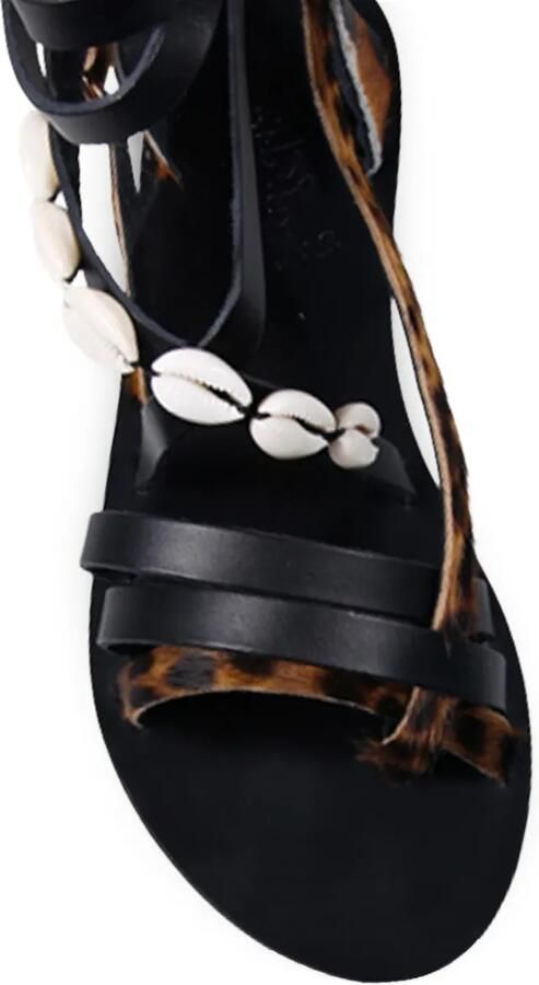 Ancient Greek Sandals Satira sandalen verfraaid met schelpen Zwart - Foto 4