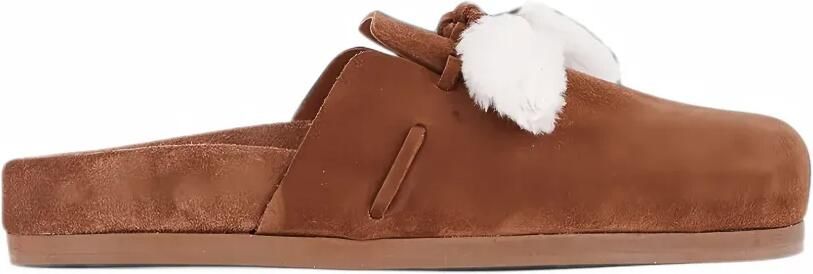 Ancient Greek Sandals sheepskin-trim suede mules Bruin