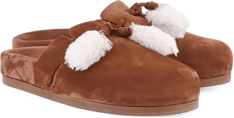 Ancient Greek Sandals sheepskin-trim suede mules Bruin - Foto 4