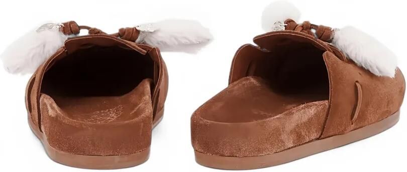 Ancient Greek Sandals sheepskin-trim suede mules Bruin - Foto 5