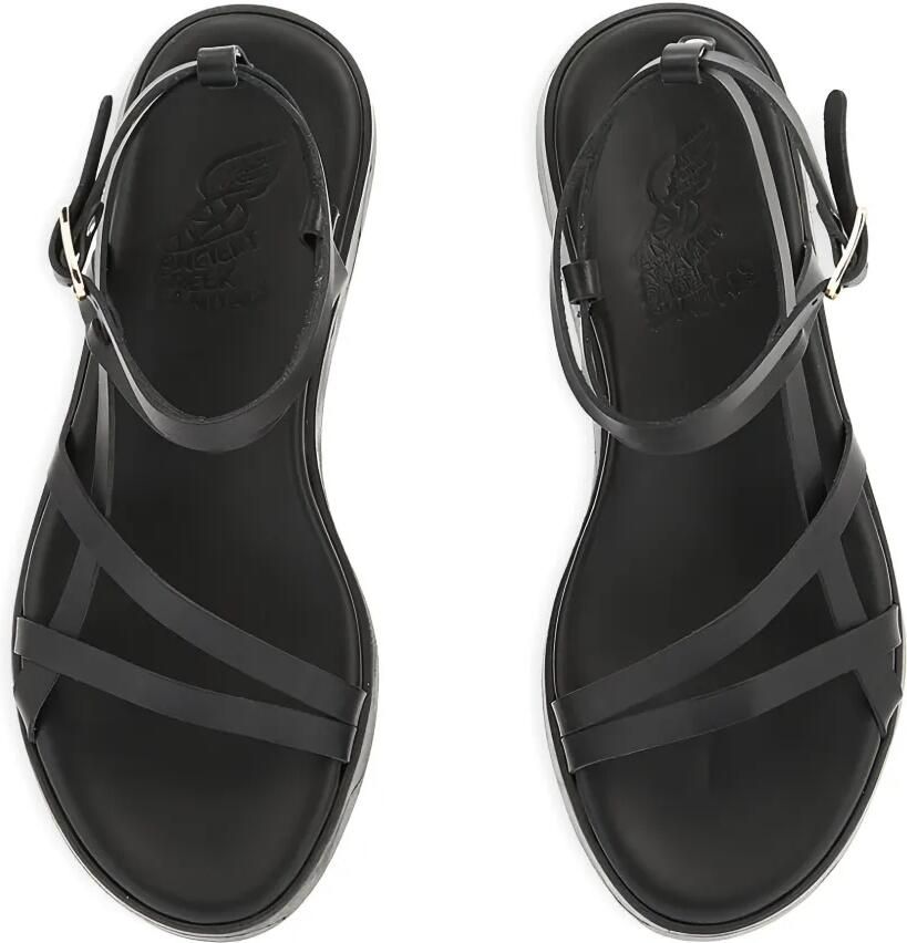 Ancient Greek Sandals Stiliani leren sandalen met plateauzool Zwart