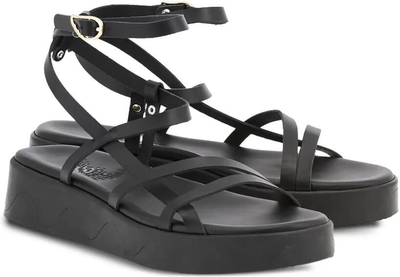 Ancient Greek Sandals Stiliani leren sandalen met plateauzool Zwart - Foto 2