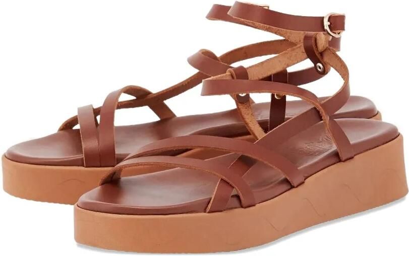 Ancient Greek Sandals Stiliani sandalen met plateauzool Bruin - Foto 3