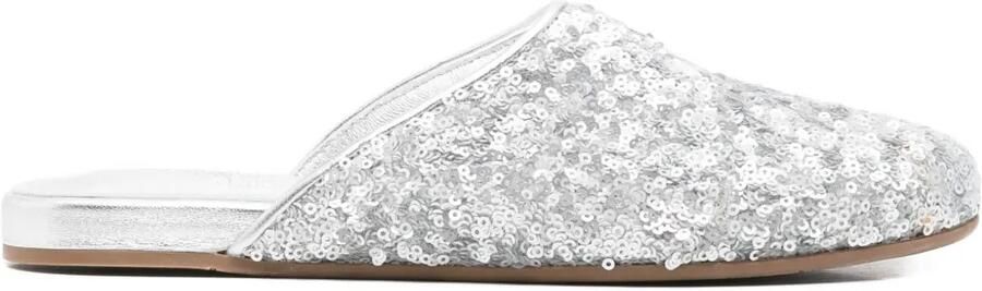Ancient Greek Sandals The Slipper muiltjes met pailletten Zilver