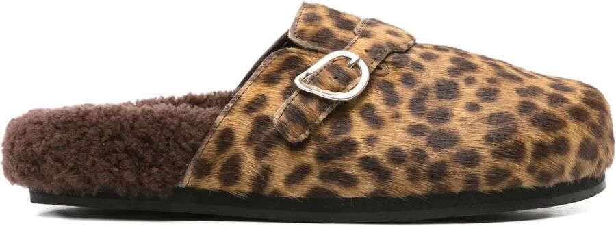 Ancient Greek Sandals Vasilitsa muiltjes met luipaardprint Bruin