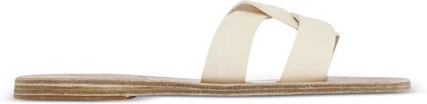 Ancient Greek Sandals white Desmos double strap leather sandals Wit