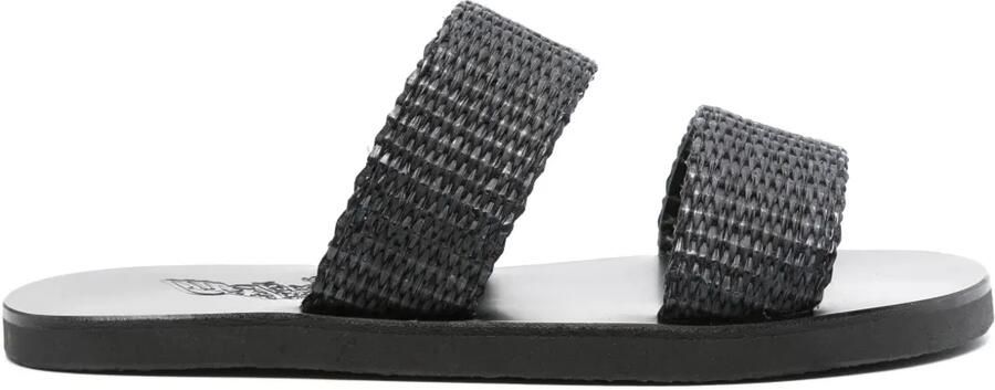 Ancient Greek Sandals Zeus rieten slippers Zwart