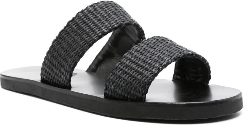 Ancient Greek Sandals Zeus rieten slippers Zwart - Foto 3