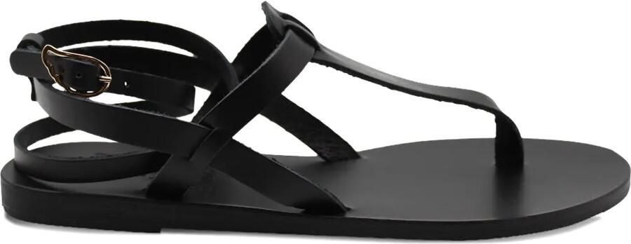 Ancient Greek Sandals zwarte leren sandalen van Estia