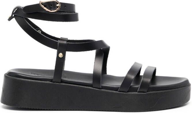 Ancient Greek Sandals Aristea sandalen met bandjes Zwart
