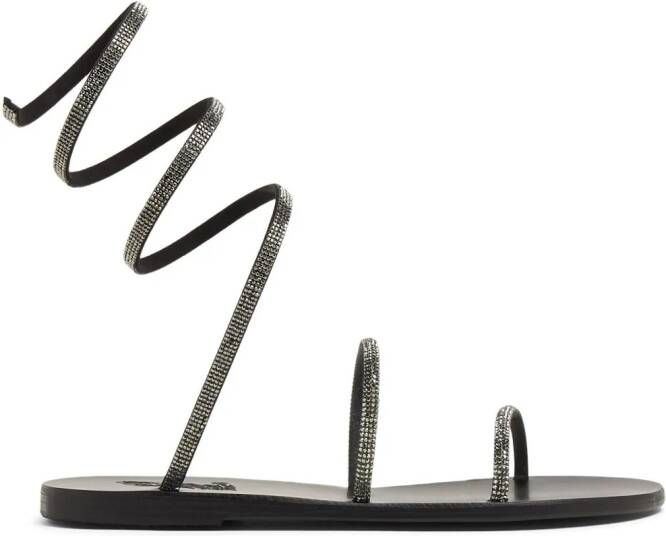 Ancient Greek Sandals crystal-embellished open-toe sandals Zwart