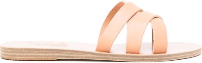 Ancient Greek Sandals Dionysia leren slippers Beige