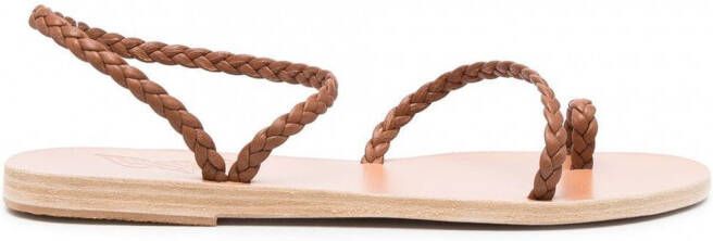Ancient Greek Sandals Eleftheria gevlochten sandalen Bruin