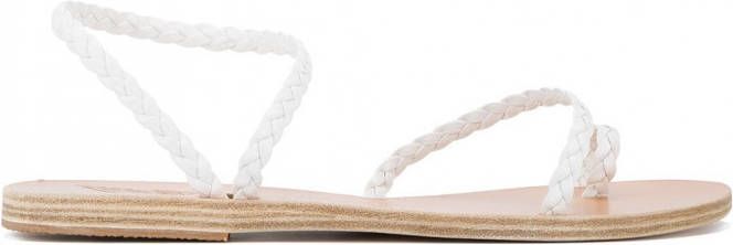 Ancient Greek Sandals gevlochten Eleftheria sandalen met bandjes Wit