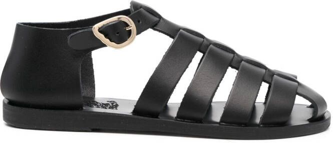 Ancient Greek Sandals Homere leren sandalen Zwart