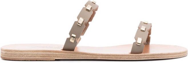 Ancient Greek Sandals Kara leren slippers Beige