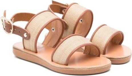 ANCIENT GREEK SANDALS KIDS Little Clio leather sandals Beige