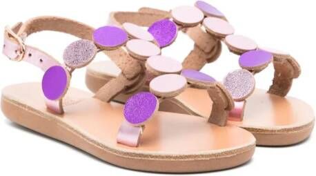 ANCIENT GREEK SANDALS KIDS Little Uranos leather sandals Paars