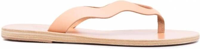 Ancient Greek Sandals Lexi leren teenslippers Beige