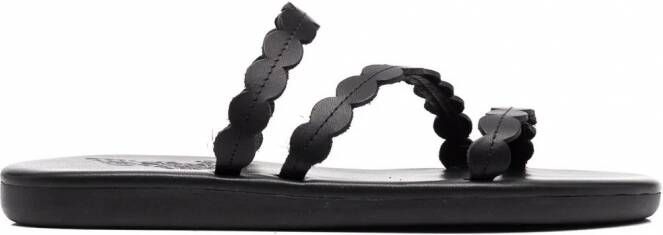 Ancient Greek Sandals Oceanis leren sandalen Zwart