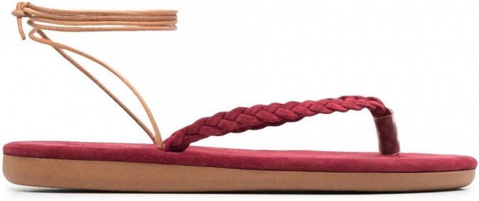 Ancient Greek Sandals Plage sandalen met veters Rood