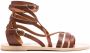 Ancient Greek Sandals Satira gladiator leren sandalen Bruin - Thumbnail 1