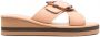 Ancient Greek Sandals Thais Rainbow slippers met sleehak Beige - Thumbnail 1