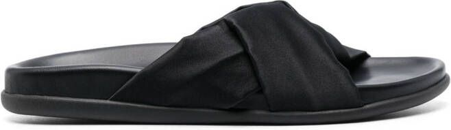 Ancient Greek Sandals Whitney satijnen slippers Zwart