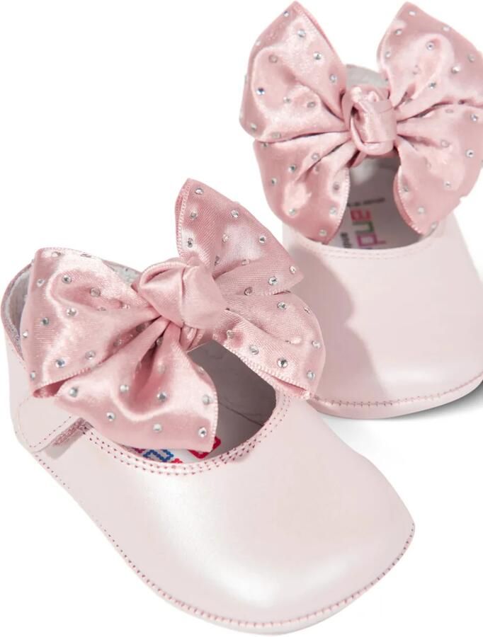 ANDANINES Ballerina's met klittenband en strik Roze - Foto 2