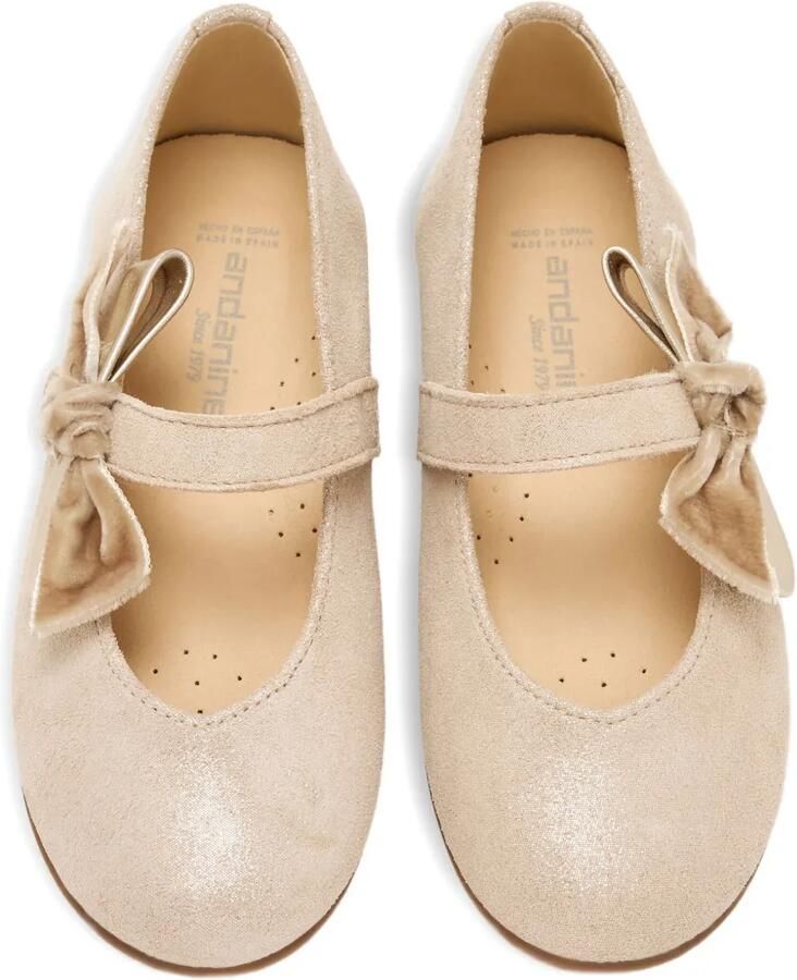 ANDANINES Ballerina's met strikdetail Beige - Foto 3