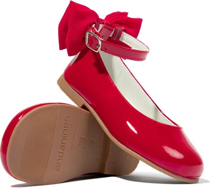 ANDANINES Ballerina's met strikdetail Rood - Foto 3