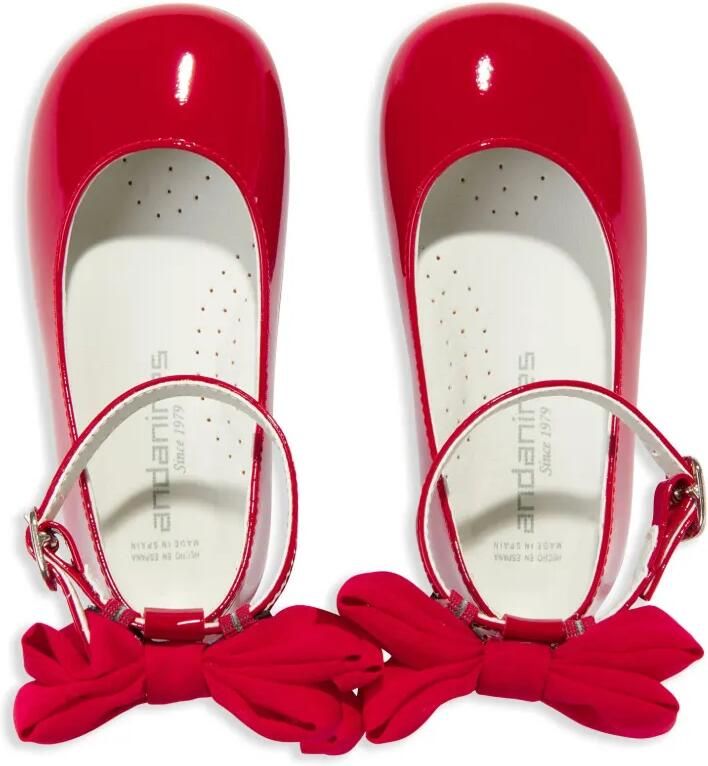 ANDANINES Ballerina's met strikdetail Rood - Foto 2