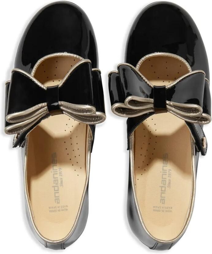 ANDANINES Ballerina's met strikdetail Zwart - Foto 3