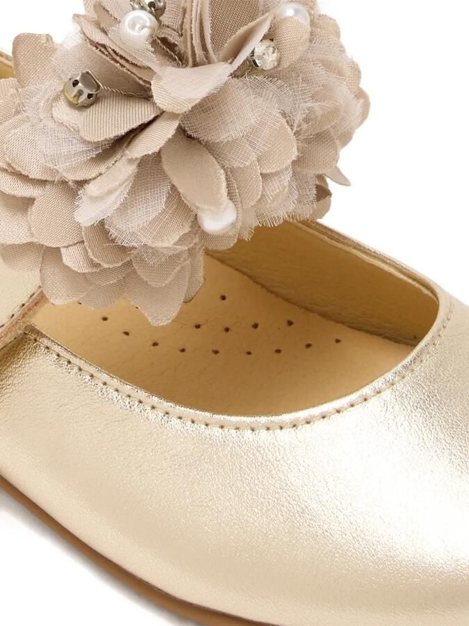 ANDANINES Ballerina's verfraaid met bloe Goud - Foto 2