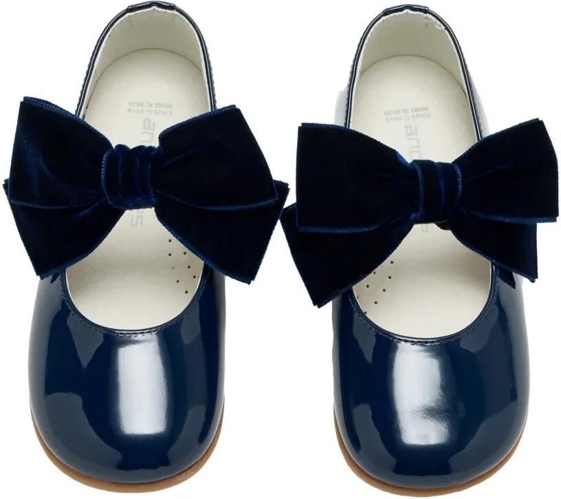 ANDANINES Lakleren ballerina's met strikdetail Blauw - Foto 3