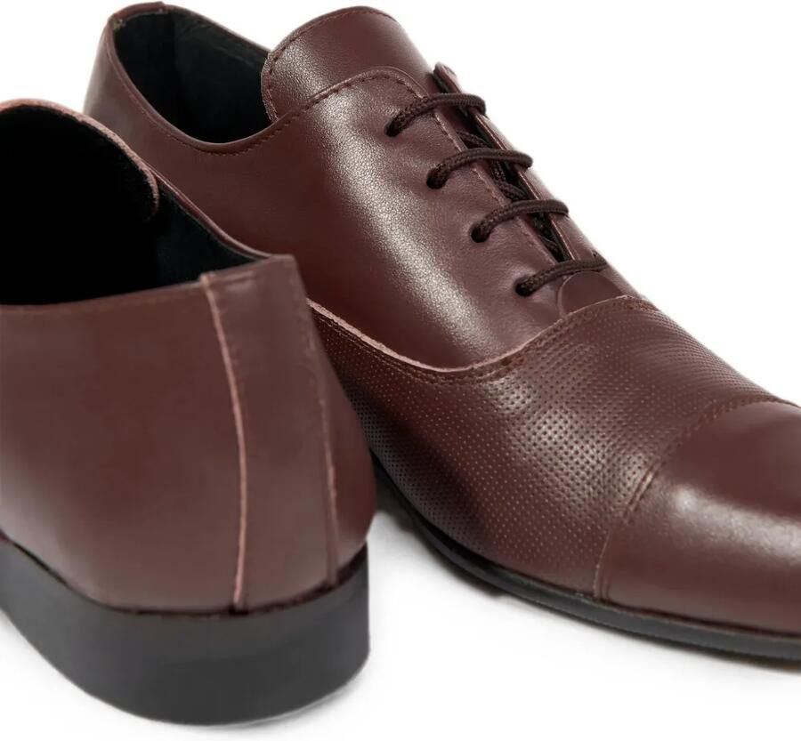 ANDANINES Oxford schoenen met geperforeerd vlak Bruin - Foto 3